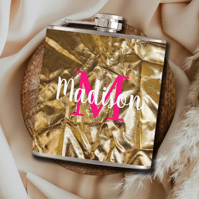 Custom Monogram Birthday Gift Wife, Bride, Friend Hip Flask (Creator Uploaded)