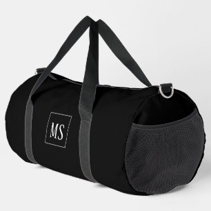 Custom monogram, black all over duffle bag