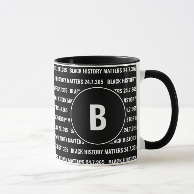 Custom Monogram Black History Month Mug (Right)