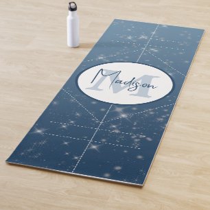 Custom Monogram Blue Alignment Yoga Mat