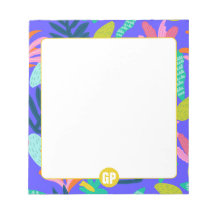 custom monogram blue pretty cute Notepad