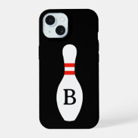 Custom monogram bowling pin iPhone 15 case
