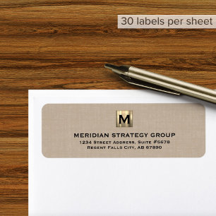 Custom Monogram Branded Return Address Label