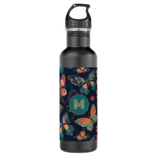 Custom Monogram Butterfly Pattern 710 Ml Water Bottle