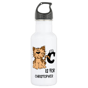 Custom monogram C is for Cats cute kitty kitten 532 Ml Water Bottle