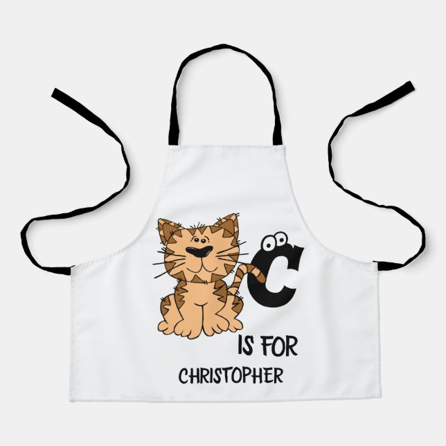 Custom monogram C is for Cats cute kitty kitten Apron (Front)