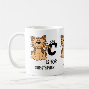 Custom monogram C is for Cats cute kitty kitten Coffee Mug