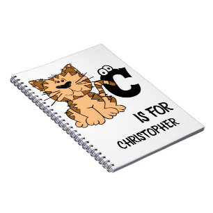 Custom monogram C is for Cats cute kitty kitten Notebook