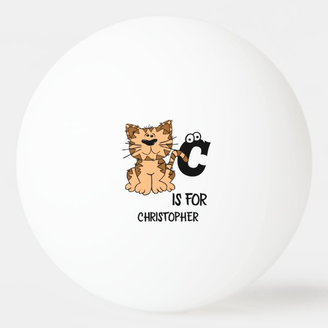 Custom monogram C is for Cats cute kitty kitten Ping Pong Ball (Front)