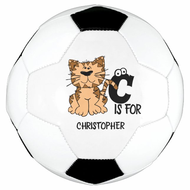 Custom monogram C is for Cats cute kitty kitten Soccer Ball (Front)