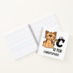 Custom monogram C is for Cats cute kitty kitten T- Notebook