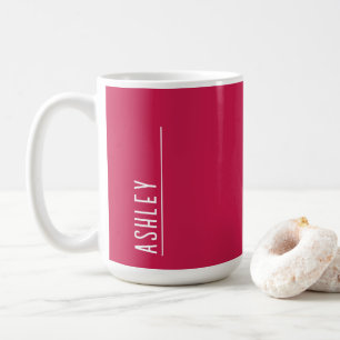 Custom monogram, cherry pink coffee mug