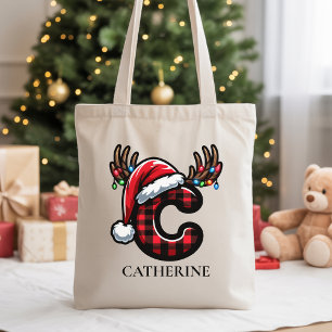 Custom Monogram Christmas Tote Gift for Him or Her Bag