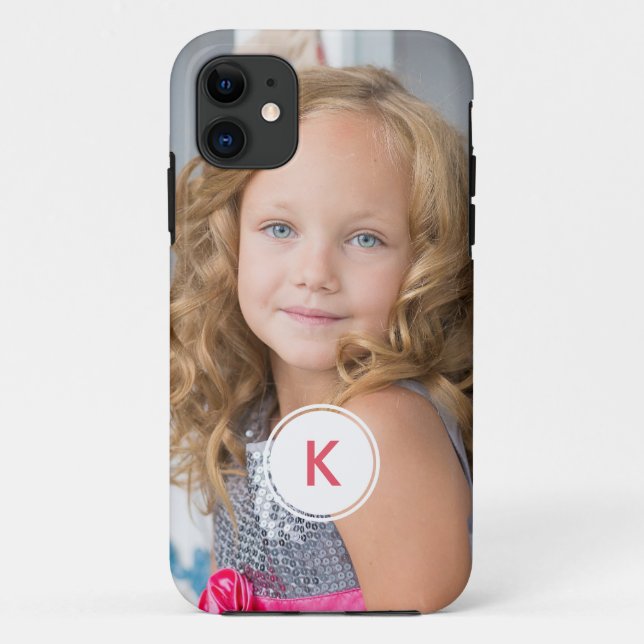 Custom Monogram Circle Personalised Photo Template Case-Mate iPhone Case (Back)
