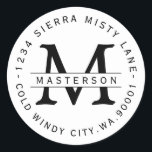 Custom Monogram Circular Return Address Label<br><div class="desc">Customise with your Monogram. Circular Return Address Label. All text is customisable.  Please contact me with any questions or special requests. 
  Inverse Black and White now Available</div>