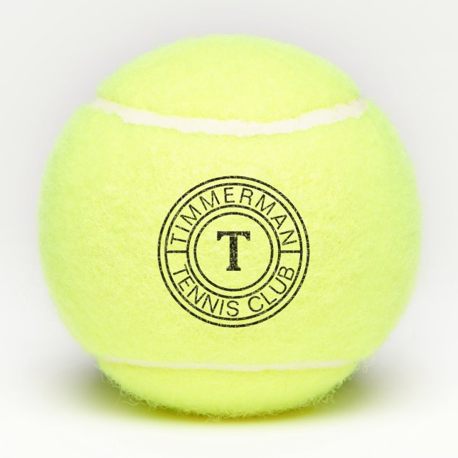 Custom Monogram-Club Name Bold Initial Tennis Ball (Back)