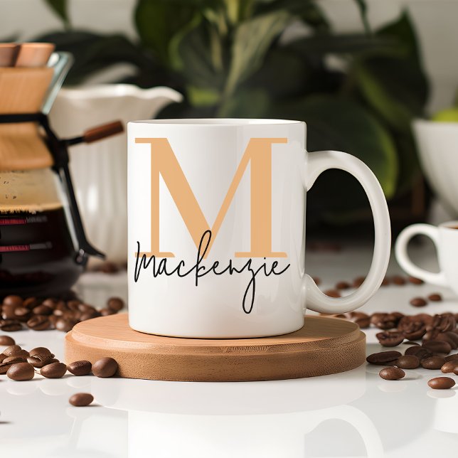Custom Monogram Coffee Mug, Birthday Gift for Kids Mug (Personalized Name Mug Gift for Teacher, Mom, Grandma, Dad, Students, Coworkers & Besties)