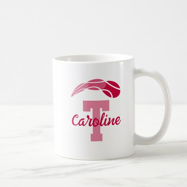 Custom monogram coffee mug for tennis player (Right)