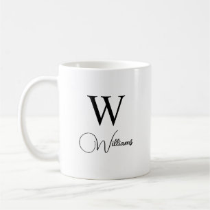 Custom Monogram, Coffee Mug with Letter and Name