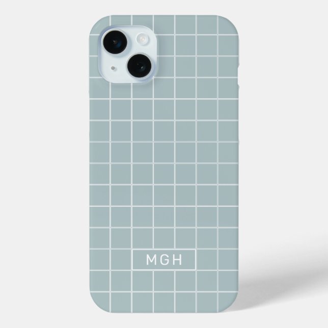 Custom Monogram & Colour Geometric Pattern Case-Mate iPhone Case (Back)