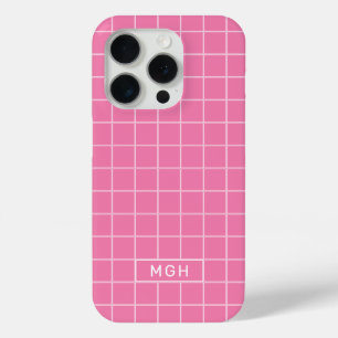 Custom Monogram & Colour Geometric Pattern iPhone 15 Pro Case