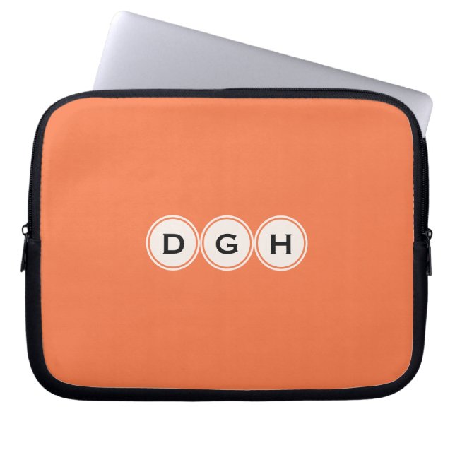Custom monogram & colour laptop sleeves (Front)