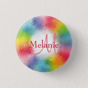 Custom Monogram Colourful Template Add Your Text 3 Cm Round Badge