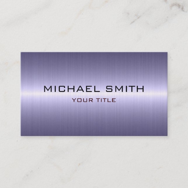 Custom Monogram Cool Stainless Steel Metal Business Card (Front)