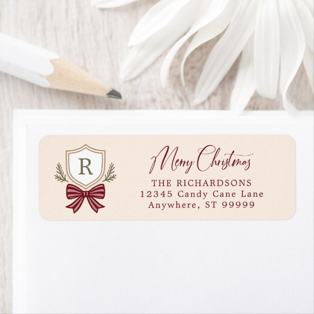 Custom Monogram Crest Bow Christmas (Insitu)