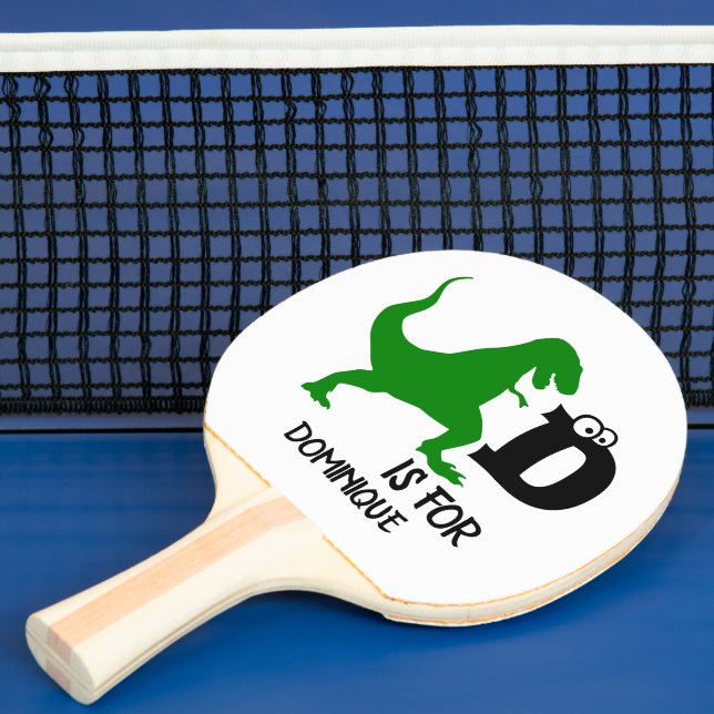 Custom monogram D is for Dinosaur cute T Rex Ping Pong Paddle (Insitu)