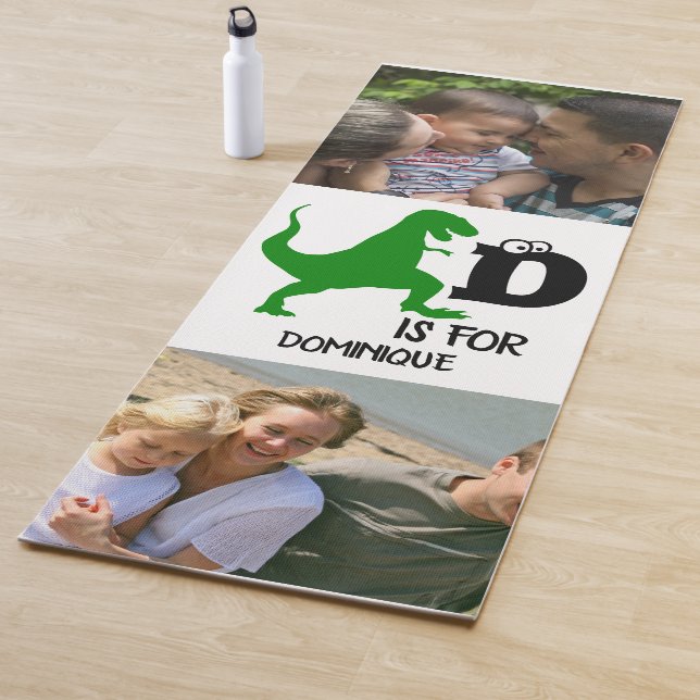 Custom monogram D is for Dinosaur cute T Rex Yoga Mat (In Situ)