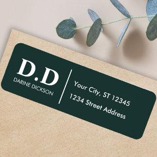 Custom Monogram Dark Green Return Address