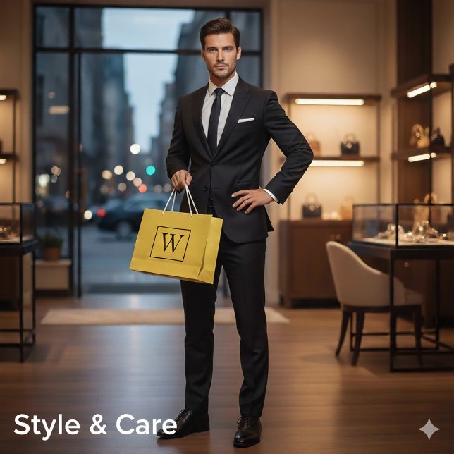 Custom Monogram Design Large Gift Bag for Any Occa (Custom Monogram Design Large Gift Bag for Any Occasion)