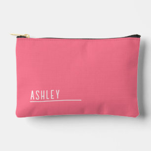 Custom monogram, dramatic pink new line accessory pouch