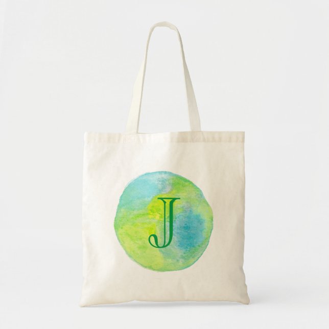 Custom Monogram Earth Environment card Tote Bag (Front)