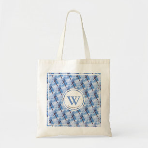 Custom Monogram Easter CROSS Resurrection Blue Tote Bag