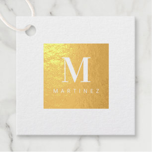 Custom Monogram Elegant Foil Favour Tags