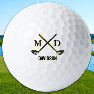 Custom Monogram Elegant Golfer Personalised Name Golf Balls