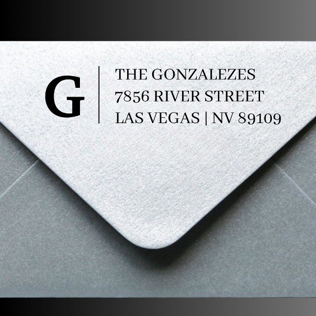 Custom Monogram Family Address Self-Inking Stamp (Creator Uploaded)