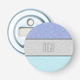 Custom Monogram Faux Glitter Bling Bottle Opener