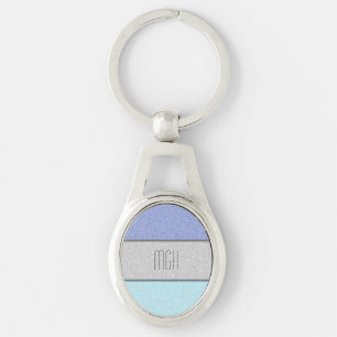 Custom Monogram Faux Glitter Bling Key Ring