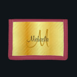 Custom Monogram Faux Gold Elegant Template Trifold Wallet<br><div class="desc">Custom Monogram Faux Gold Elegant Template Photo Wallet.</div>