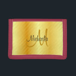 Custom Monogram Faux Gold Elegant Template Trifold Wallet<br><div class="desc">Custom Monogram Faux Gold Elegant Template Photo Wallet.</div>