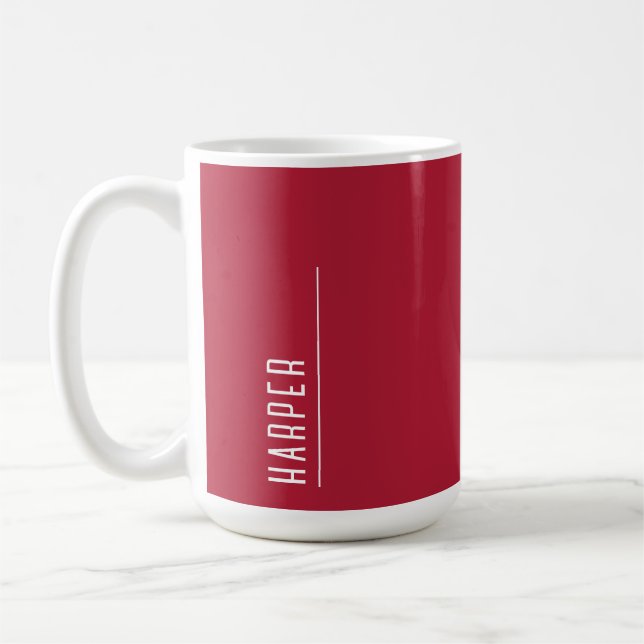Custom monogram, festive red Christmas  Coffee Mug (Left)