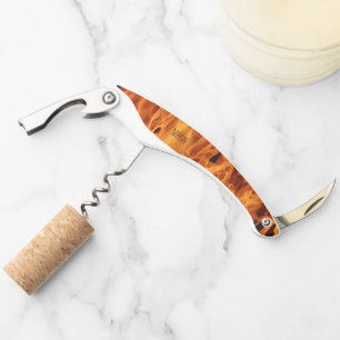 Custom monogram Fire Flames corkscrew