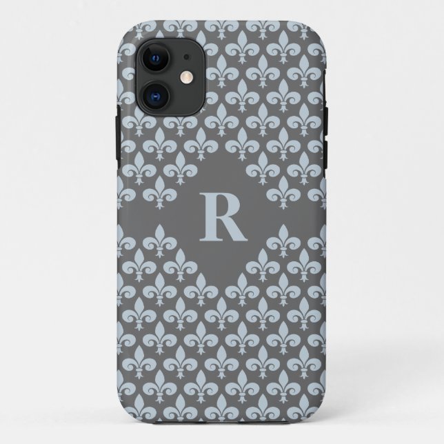 Custom Monogram Fleur-De-Lis iPhone 5 Case-Mate Case (Back)