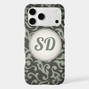 Custom Monogram Floral Camo Damask with Initial