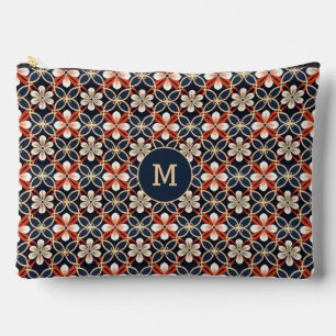 Custom Monogram Floral Japanese Pattern Accessory Pouch