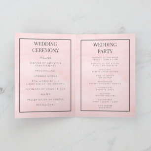 Custom monogram foldable wedding program card