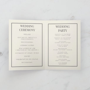 Custom monogram foldable wedding program card